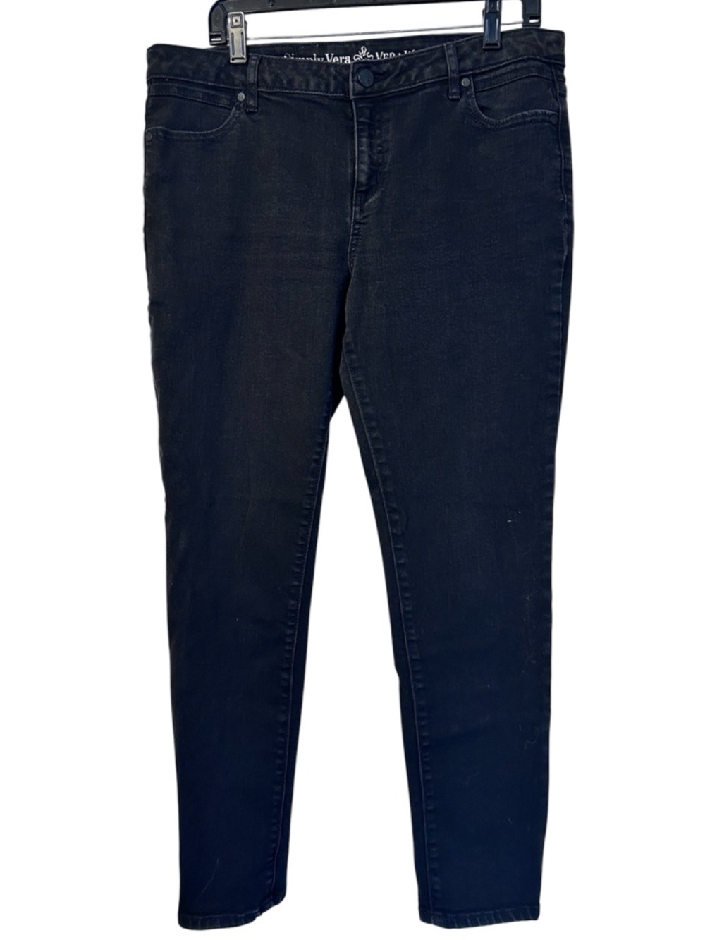 Simply Vera Vera Wang black skinny ankle jeans, size 12